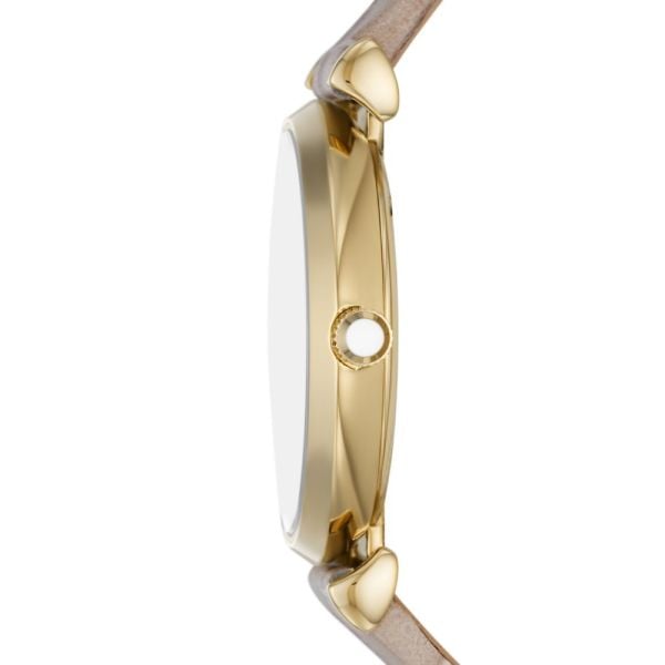 Emporio Armani Gianni T Bar Crystals Silver Dial Brown Leather Strap Watch For Women - AR11518 - Image 4